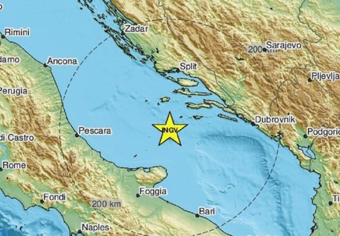 Potres magnitude 2.8 po Richteru u Jadranskom moru