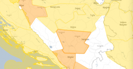 FHMZ izdao narandžasto upozorenje: Sutra jake padavine i udari vjetra do 80 km/h