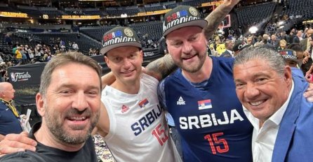 EKSKLUZIVNI SNIMCI: Miško Ražnatović završio u naručju Jokićeve braće, pa moćno opisao Nikolinu titulu: A u pozadini ide pjesma...