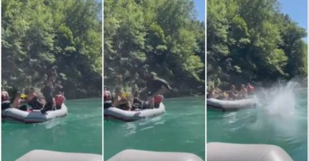 I ŠTA KAŽETE, JOKIĆ NIJE ATLETA!? Kad vidite SALTO skok u Drinu, ostaćete bez teksta! Ljudi mu aplaudirali (VIDEO)