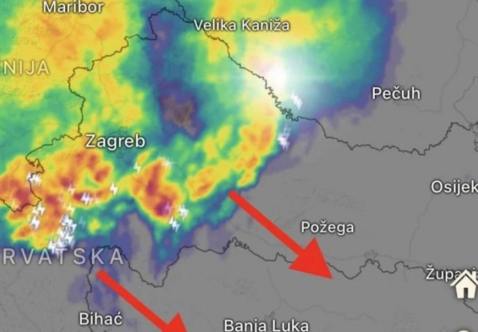 SINOĆNJI VJETROVI SU TEK UVERTIRA ZA ONO ŠTO NAS VEČERAS ČEKA: Evo koje gradove će zahvatiti nevrijeme: UPOZORENJE