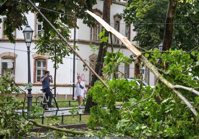 GRAD POSLAO HITAN APEL ZAGREPČANIMA: Oluja opet čupala drveće i nosila krovove (FOTO)