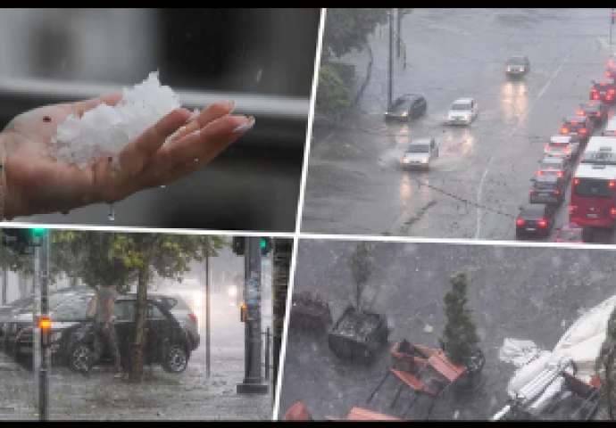 OLUJNI VJETAR I KIŠA PRAVE HAOS PO BEOGRADU! Na ulicama rijeke vode, automobili se jedva kreću! (VIDEO)