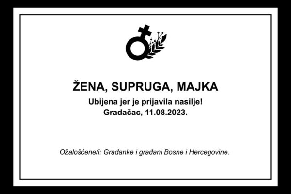 U Sarajevu danas mirni protesti u čast ženi koju je ubio Nermin Sulejmanović