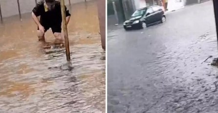 NESTVARNI PRIZORI - POPLAVE NA ULICAMA U ZAJEČARU! AUTOMOBILI PLIVAJU U VODI: Padao grad veličine graška (VIDEO)