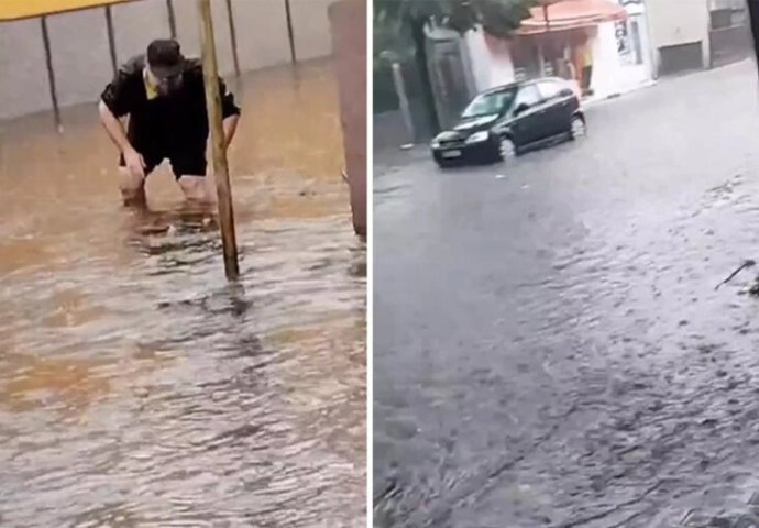 NESTVARNI PRIZORI - POPLAVE NA ULICAMA U ZAJEČARU! AUTOMOBILI PLIVAJU U VODI: Padao grad veličine graška (VIDEO)