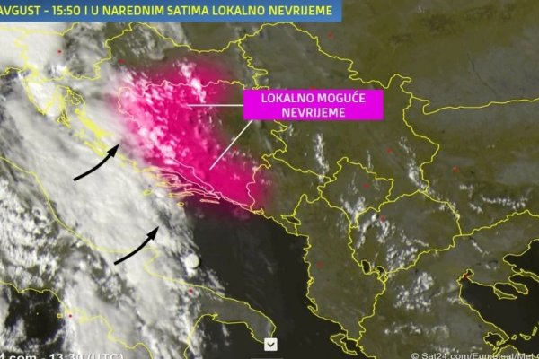 U NAREDNIM SATIMA NE NAPUŠTAJTE KUĆE: Nevrijeme sa ledom, obilnijom kišom i pojačanim vjetrom stiže u BiH