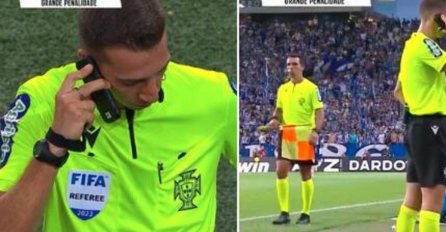 NEZAPAMĆENA LAKRDIJA U JEDNOJ OD NAJJAČIH LIGA EVROPE: VAR naprasno zakazao pa sudija uzeo MOBILNI TELEFON! Produžio meč 22 minuta