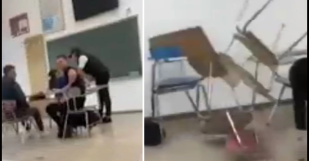 UČENICI GAĐAJU NASTAVNICU, BACAJU STOLICE, UNIŠTAVAJU INVENTAR! Šokantni scene nasilja iz škole  (FOTO)