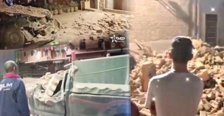 ZGRADE SE RUŠE KAO KULE OD KARATA, SVE NESTAJE U SEKUNDI! Jezivi snimci snažnog zemljotresa u Maroku (VIDEO)