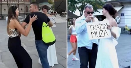 Milena prošetala centrom Beograda U VJENČANICI I SA NATPISOM "TRAŽIM MUŽA": Reakcije ljudi su nevjerovatne i urnebesne, a evo šta su joj SVI VIKALI