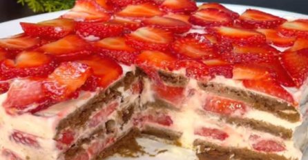 NAJLAKŠI I NAJBRŽI RECEPT ZA VOĆNI KOLAČ: Nema pečenja i kuhanja, sve gotovo za 15 minuta (VIDEO)