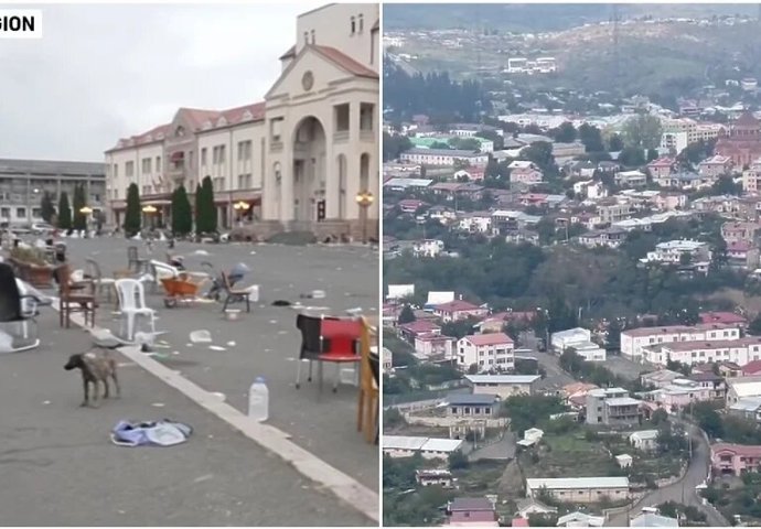 "TO JE GRAD DUHOVA": U prijestolnici Karabaha vlada jeziva tišina, ljudi više nema, sve je zatrpano smećem (VIDEO)