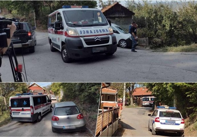 HITNA POMOĆ PONOVO ISPRED KUĆE U KOJOJ JE UBIJEN DJEČAK: Dramatični prizori na mjestu strašne tragedije u Niškoj banji (FOTO)