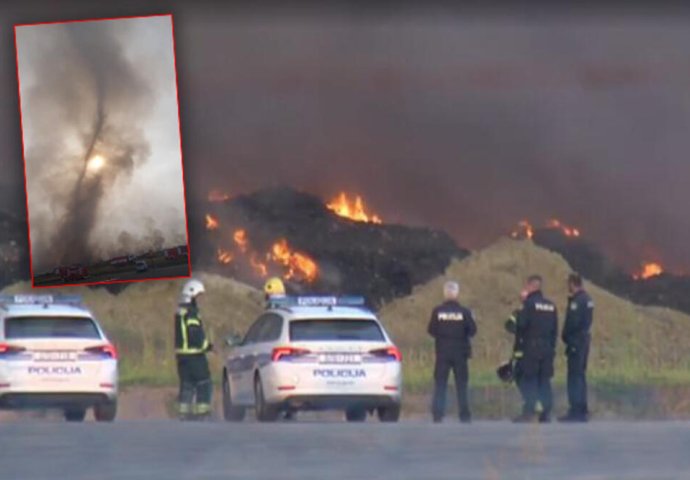 JEZIVA SCENA NAKON APOKALIPSE U OSIJEKU! Crni vrtlog pruža se do neba, prekrio sunce, a vatrogasci ostali u šoku onim što su vidjeli (VIDEO)