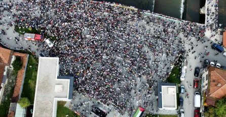 Pogledajte kako iz zraka izgleda skup podrške za narod Palestine u Sarajevu (FOTO)