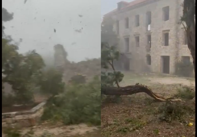  SNAŽNO OLUJNO NEVRIJEME POGODILO HRVATSKI OTOK! Vjetarr lomio sve pred sobom