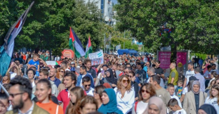 CRNOGORCI NA PROTESTIMA ZA PALESTINU: Na skupu se pojavila zastava na koju će reagirati i Bosanci (FOTO)