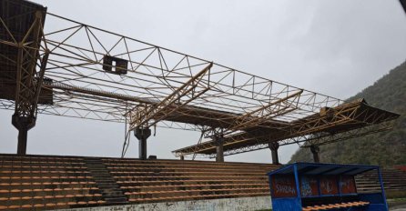 VJETAR KAKAV MJEŠTANI NE PAMTE UZROKOVAO VELIKU ŠTETU: U Drvaru stadion ostao bez dijela krova , evo šta savjetuju  iz FHMZ 