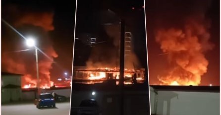 AKVA PARK U PLAMENU, PRVI SNIMCI: Odjekuju JAKE DETONACIJE, rasplamsana vatra i crni dim na sve strane (VIDEO)