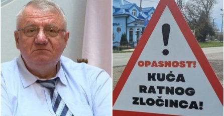 Ispred Šešeljeve kuće postavljen znak "Opasnost, kuća ratnog zločinca"