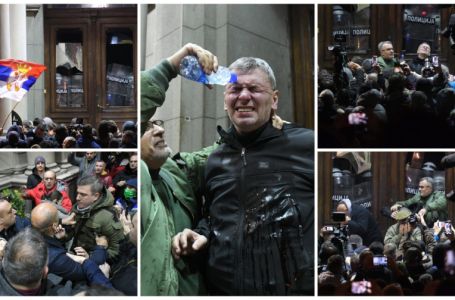 BEOGRAD GORI, SVE NAPETIJE: Policija bacila biber sprej na građane, pucaju prozori na Skupštini