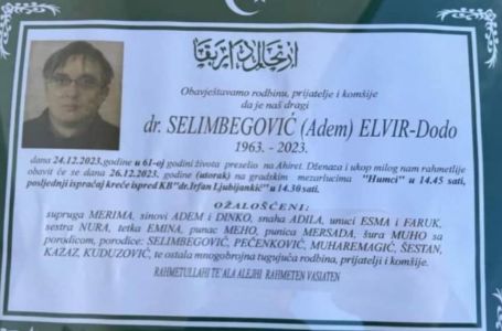 Preminuo ugledni doktor iz Bihaća, građani se opraštaju emotivnim riječima