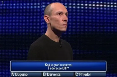 Ni takmičar ni lovac u kvizu 'Potjera' nisu znali odgovor na ovo pitanje o Federaciji BiH