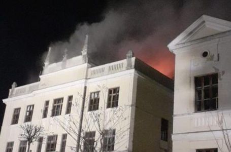 Gori Gimnazija u Širokom Brijegu, vatrogasci na terenu