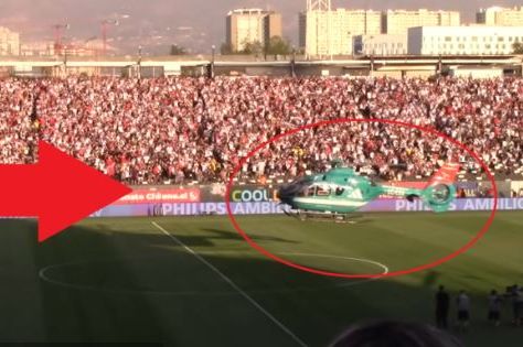 KAO LEPA BRENA! Bivša zvijezda Barce stigla helikopterom na stadion - A onda još jedno iznenađenje