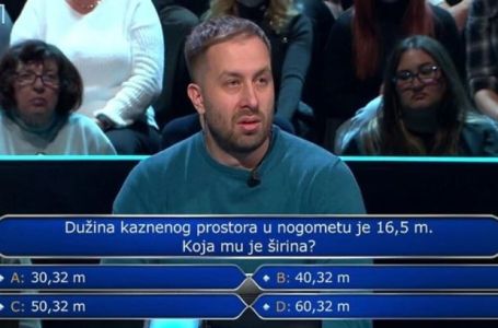 Ovo je odgovor na nogometno pitanje iz Milijunaša: Tačna cifra se može dobiti pomoću matematike