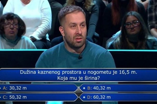 Ovo je odgovor na nogometno pitanje iz Milijunaša: Tačna cifra se može dobiti pomoću matematike