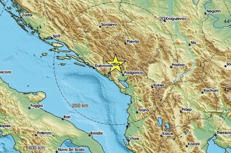 Tlo na Balkanu se nastavlja tresti: Zemljotres jutros zatresao Crnu Goru