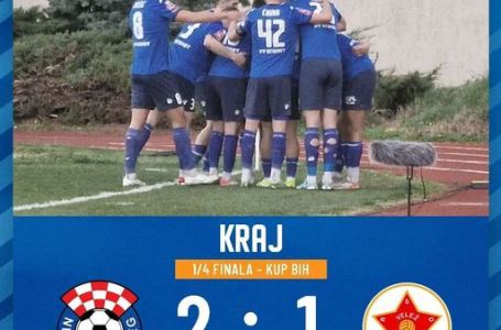 Široki protiv Veleža slavio rezultatom 2:1 u prvoj četvrtfinalnoj utakmici Kupa BiH