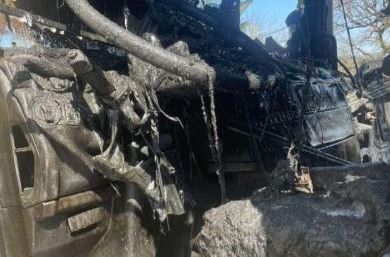 NESREĆA U BIH: Zapalio se kamion, kabina potpuno izgorjela