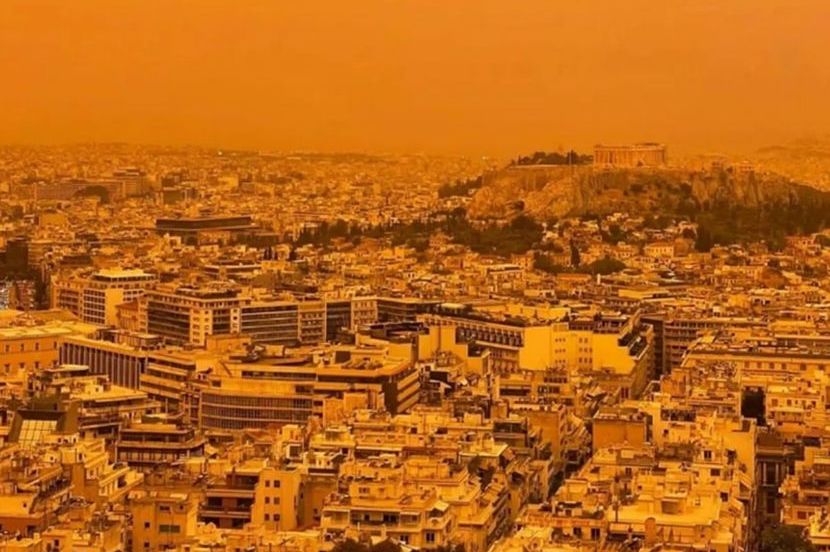 Nestvarne slike Atene, grad obojan u narandžastu boju (FOTO)