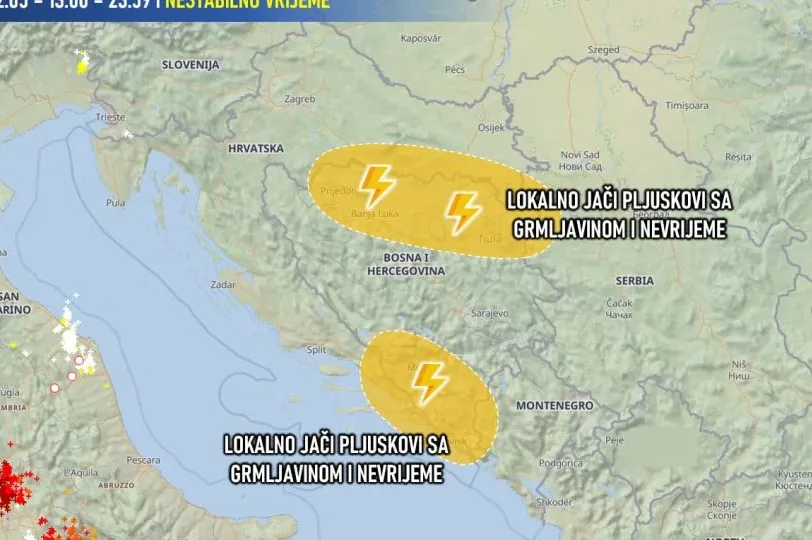 VAŽNO UPOZORENJE: U ovom dijelu BiH očekuje se grad