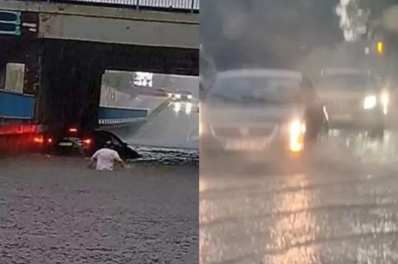 HAOTIČNE SCENE U HRVATSKOJ: Automobili 'plivaju' cestama, velike poplave i led na ulicama