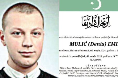 Tuga okovala Sarajevo: U 18. godini života preminuo Emin Mulić