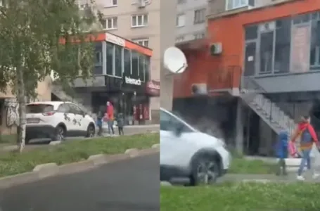 Bahati vozač u Sarajevu želio da mu se majka i djeca sklone sa trotoara kako bi mogao proći (VIDEO)
