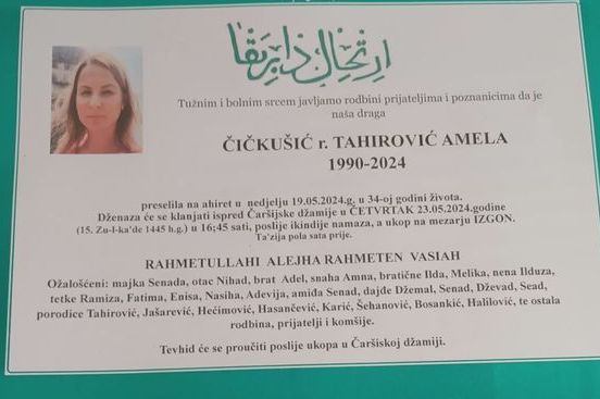 Danas dženaza za ubijenu Amelu i njenu dječicu