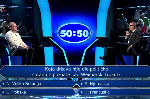 Ivana u Milijunašu zbunilo političko pitanje pa otišao sa 150 €: ZNATE LI VI ODGOVOR?