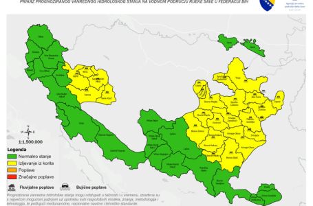 VAŽNO UPOZORENJE: Vanredno hidrološko stanje u BiH, od sutra moguće poplave zbog jakih padavina