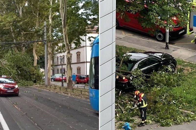 Nevrijeme u Hrvatskoj: U Zagrebu padala stabla i letjeli krovovi