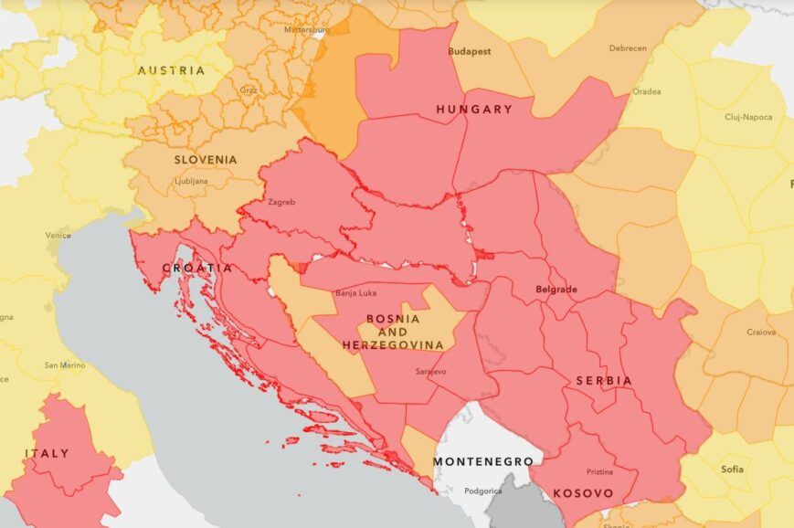 EU meteoalarm upozorenje za BiH: Veći dio BiH u “crvenom” naredna dva dana, mogući kvarovi na...