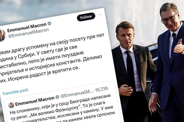 MACRON NAKON SASTANKA SA VUČIĆEM OBJAVIO TVIT NA ĆIRILICI: Evo šta je napisao