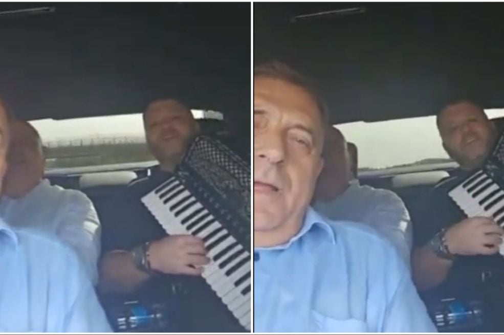 Pogledajte kako Dodik pjeva u automobilu, poveo je i harmonikaša