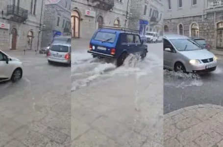 Nevrijeme stiglo u BiH, ovaj grad je najteže pogođen: Poplavljene ulice, automobili jedva prolaze
