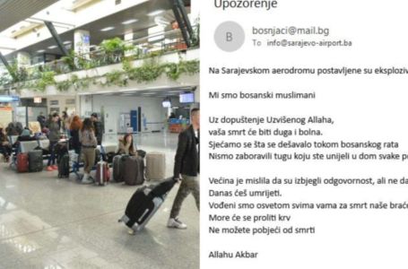 Prijeteća poruka poruka koja je stigla Sarajevskom aerodromu: "Vaša smrt će biti duga i bolna"