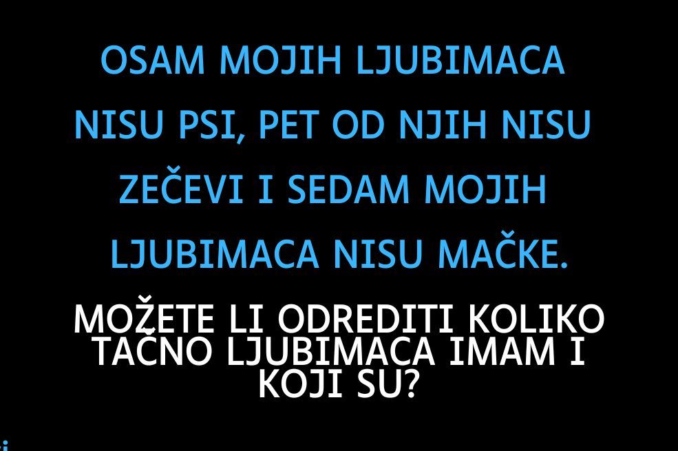 SAMO NAJINTELIGENTNIJI MOGU TAČNO RIJEŠITI OVU ZAGONETKU: Da li ste jedni od njih?